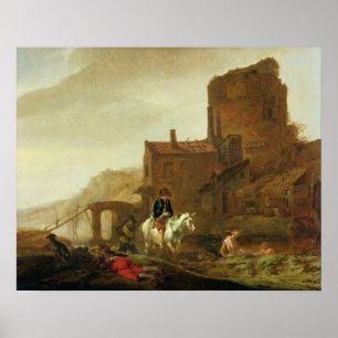 Rider and Bather Poster