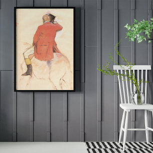 Rider in a Red Coat by Edgar Degas Poster