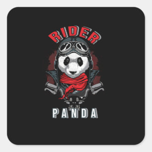 Rider Panda Square Sticker