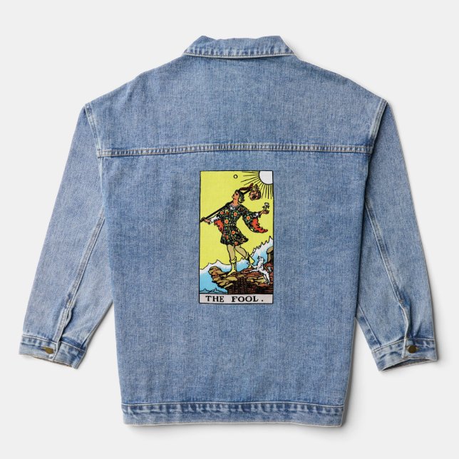 Rider Waite Tarot Major Arcana The Fool  Denim Jacket (Back)