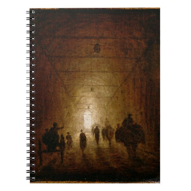 Riders and Pedestrians Passing Through an Arched P Notebook (Front)