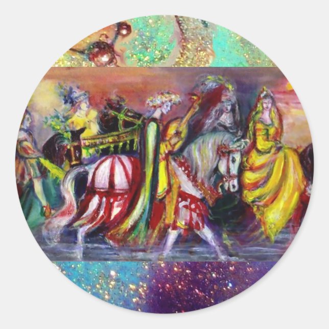 RIDERS  IN THE NIGHT detail Classic Round Sticker (Front)