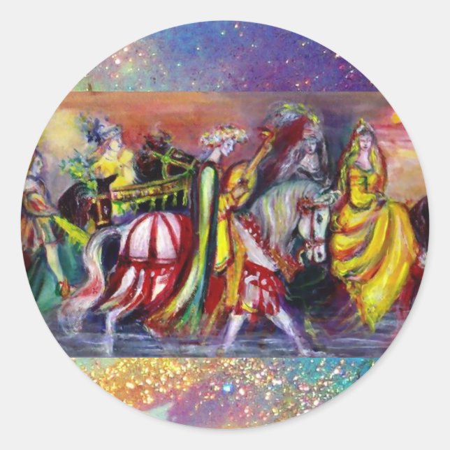 RIDERS  IN THE NIGHT detail Classic Round Sticker (Front)