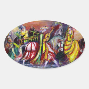 RIDERS IN THE NIGHT OVAL STICKER