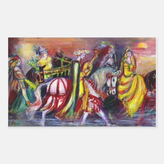 RIDERS  IN THE NIGHT RECTANGULAR STICKER (Front)