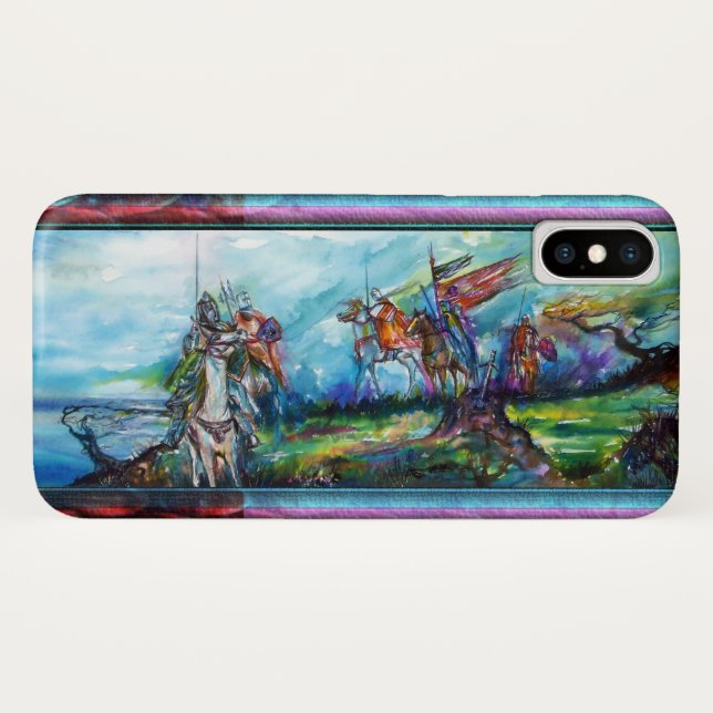 RIDERS IN THE STORM Mediaeval Knights Blue Case-Mate iPhone Case (Back (Horizontal))