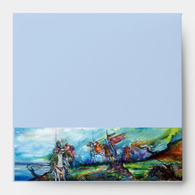 RIDERS IN THE STORM Mediaeval Knights Horseback Envelopes (Front)