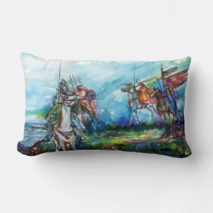 RIDERS IN THE STORM Mediaeval Knights Horseback Lumbar Cushion