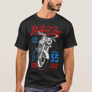 Riders Inc 1955 Vintage Retro Motorcycle Distresse T-Shirt