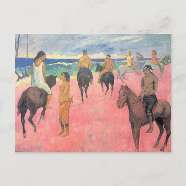 Riders on the Beach by Paul Gauguin Postcard (Front)