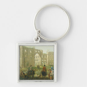 Riders Pausing by the Ruins of Rievaulx Abbey, c.1 Key Ring