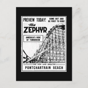 Rides at Pontchartrain Beach, Zephyr Postcard