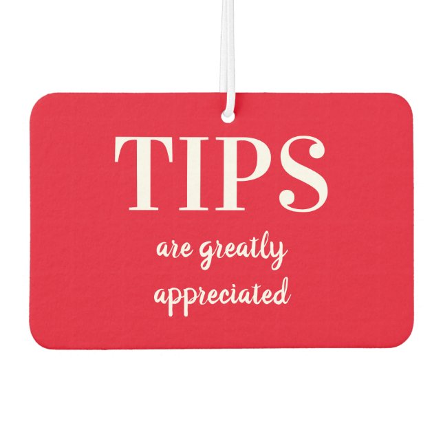 Rideshare Driver Red Heart Tips Are Appreciated Car Air Freshener (Front)