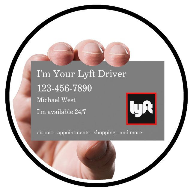 Rideshare Taxi Driver Modern B Business Card (Creator Uploaded)