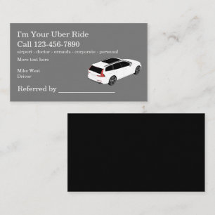 Rideshare Taxi Driver Referral Business Template Business Card