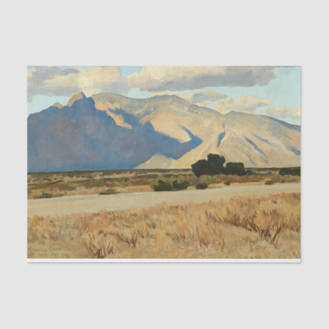 Ridge and Rillito, Arizona by Maynard Dixon Tissue Paper (Front)