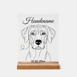 Ridgeback Dog Portrait Personalized Acrylic Print Sign