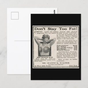 Ridiculous “Flesh Reducer” Retro Ad Postcard