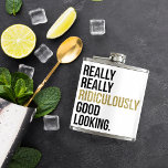 Ridiculously Good Looking Quote Hip Flask<br><div class="desc">There’s more to life than being really, really ridiculously good looking. But in case you need a little reminder with your liquid courage, pick up this flask. Design features the quote in modern block typography with gold faux glitter accents (please note that glitter is a digital image, not actual glitter)....</div>