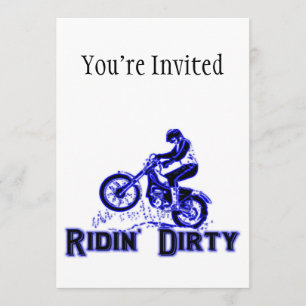 Ridin Dirty Dirt Bike Rider Invitation