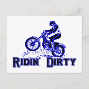 Ridin Dirty Dirt Bike Rider Postcard