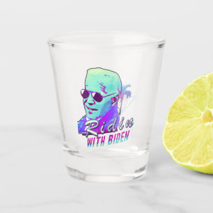 Ridin' With Biden Synthwave Outrun Retro Palm Shot Glass