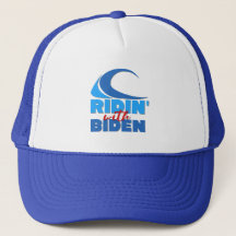 RIDIN' WITH BIDEN Trucker Hat - Blue & White