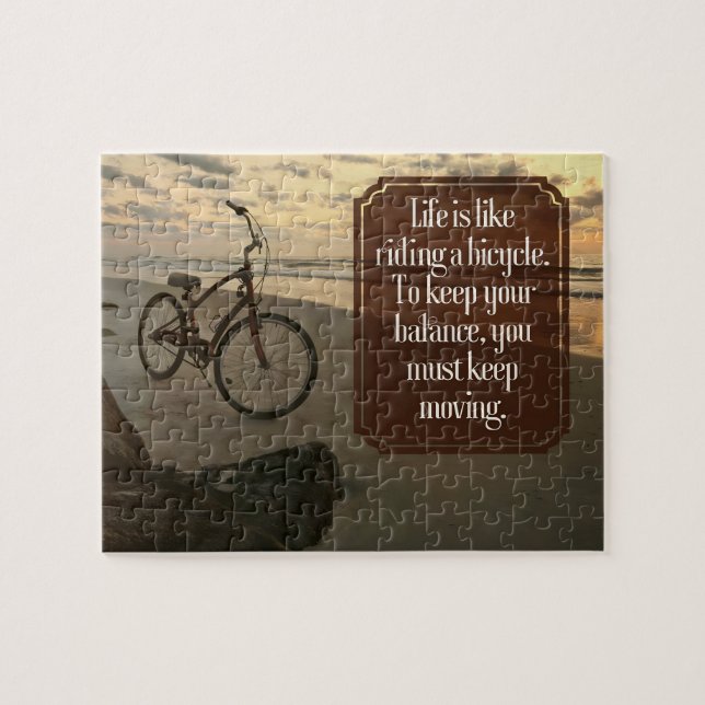 "Riding a bicycle" Inspirational Quote Jigsaw Puzzle (Horizontal)