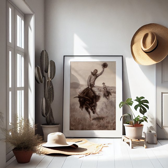 Riding a Bull | Elling William Gollings Poster (Creator Uploaded)