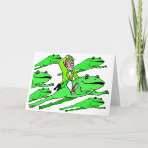 Riding a Frog on St. Patrick's Day Card