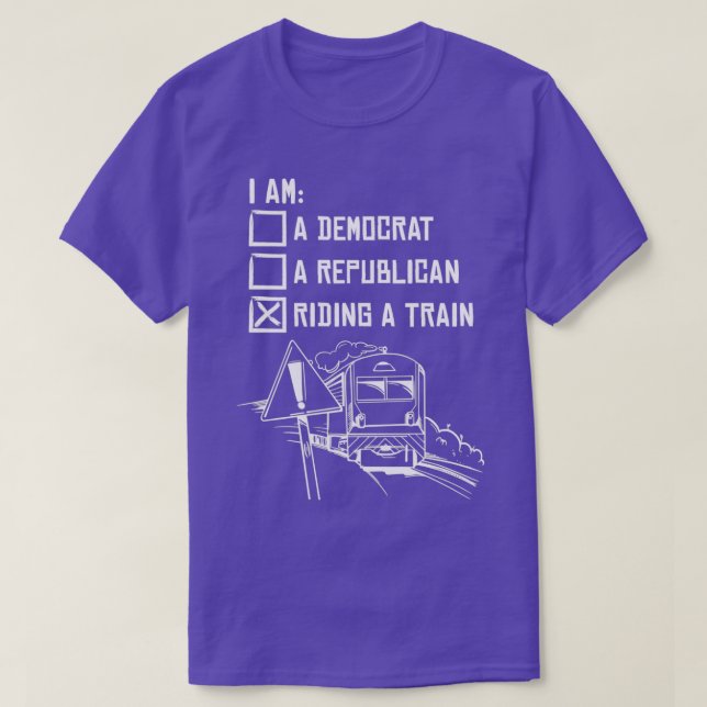 Riding A Train Operator Railroad Locomotive Train  T-Shirt (Design Front)