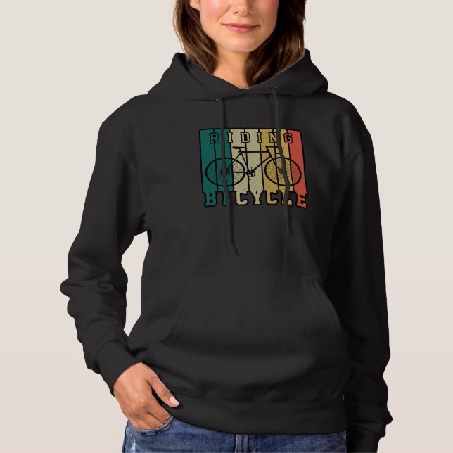 RIDING BICYCLE CYCLIST CYCLING BICYCLES TRIATHLON  HOODIE (Front)