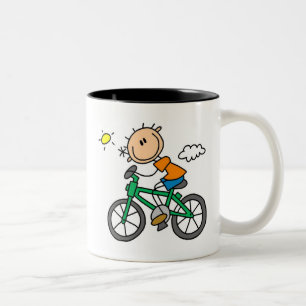 Riding Bicycle - Male Two-Tone Coffee Mug