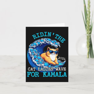 Riding Cat Ladies Blue Wave For Kamala Harris Pres Card