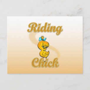 Riding Chick Postcard