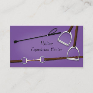 Riding Crop & Horse Tack Purple Equestrian Business Card