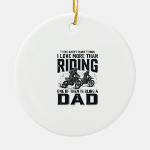 Riding Dad Vintage Engraving Motocross Quote Desig Ceramic Ornament