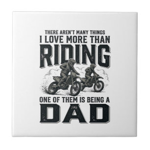 Riding Dad Vintage Engraving Motocross Quote Desig Ceramic Tile