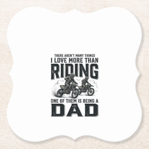 Riding Dad Vintage Engraving Motocross Quote Desig Paper Coaster