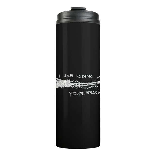 Riding Dirty This Halloween Witch Witches Broom Thermal Tumbler (Front)