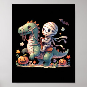 Riding Dragon Halloween Pumpkin Theme Kids Boys Me Poster