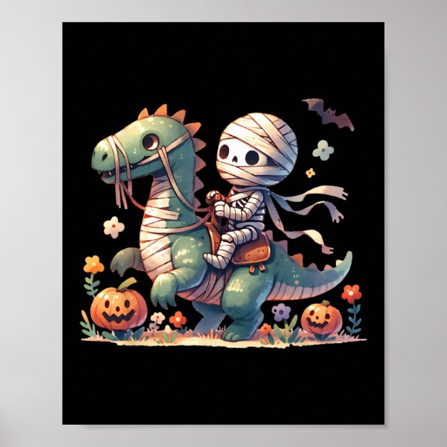 Riding Dragon Halloween Pumpkin Theme Kids Boys Me Poster (Front)