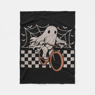 Riding Ghost Bicycle Halloween Costume Ghoul Biker Fleece Blanket