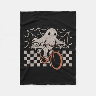 Riding Ghost Bicycle Halloween Costume Ghoul Biker Fleece Blanket