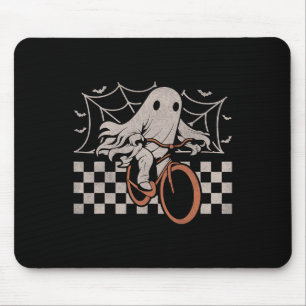 Riding Ghost Bicycle Halloween Costume Ghoul Biker Mouse Pad
