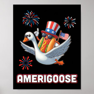 Riding Goose Fireworks Amerigoose Independence 4th Poster