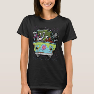 Riding Hippie Van Halloween Costume Retro Bones T-Shirt