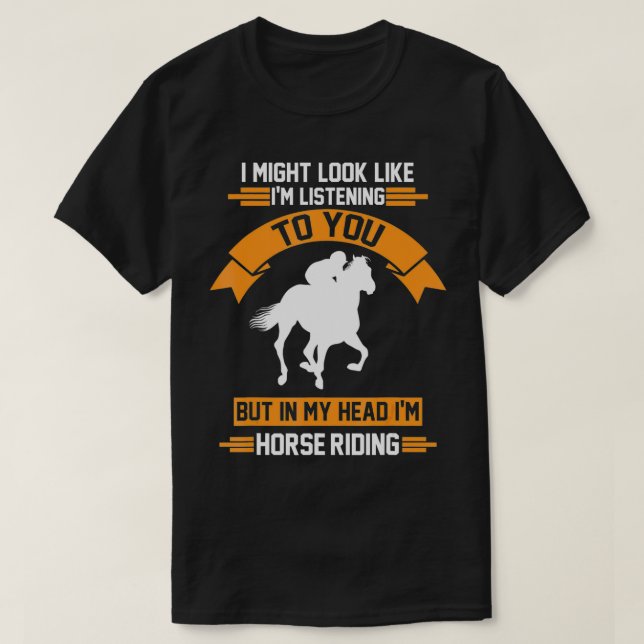 Riding Horses Gift  T-Shirt (Design Front)