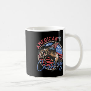 Riding Horses Retro Western 4th Of July Patriotic  Coffee Mug