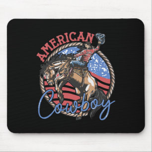 Riding Horses Retro Western 4th Of July Patriotic Mouse Pad